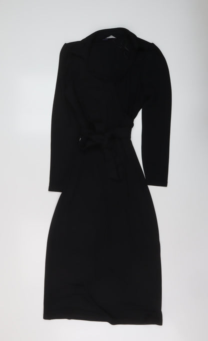 Marks and Spencer Womens Beige Polyester A-Line Size 6 V-Neck Pullover