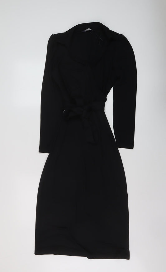 Marks and Spencer Womens Beige Polyester A-Line Size 6 V-Neck Pullover