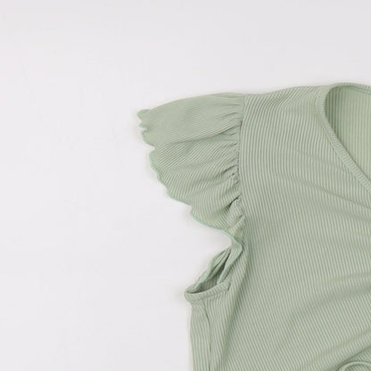 Womens UK Size 18 New Lok Green Basic T-Shirt