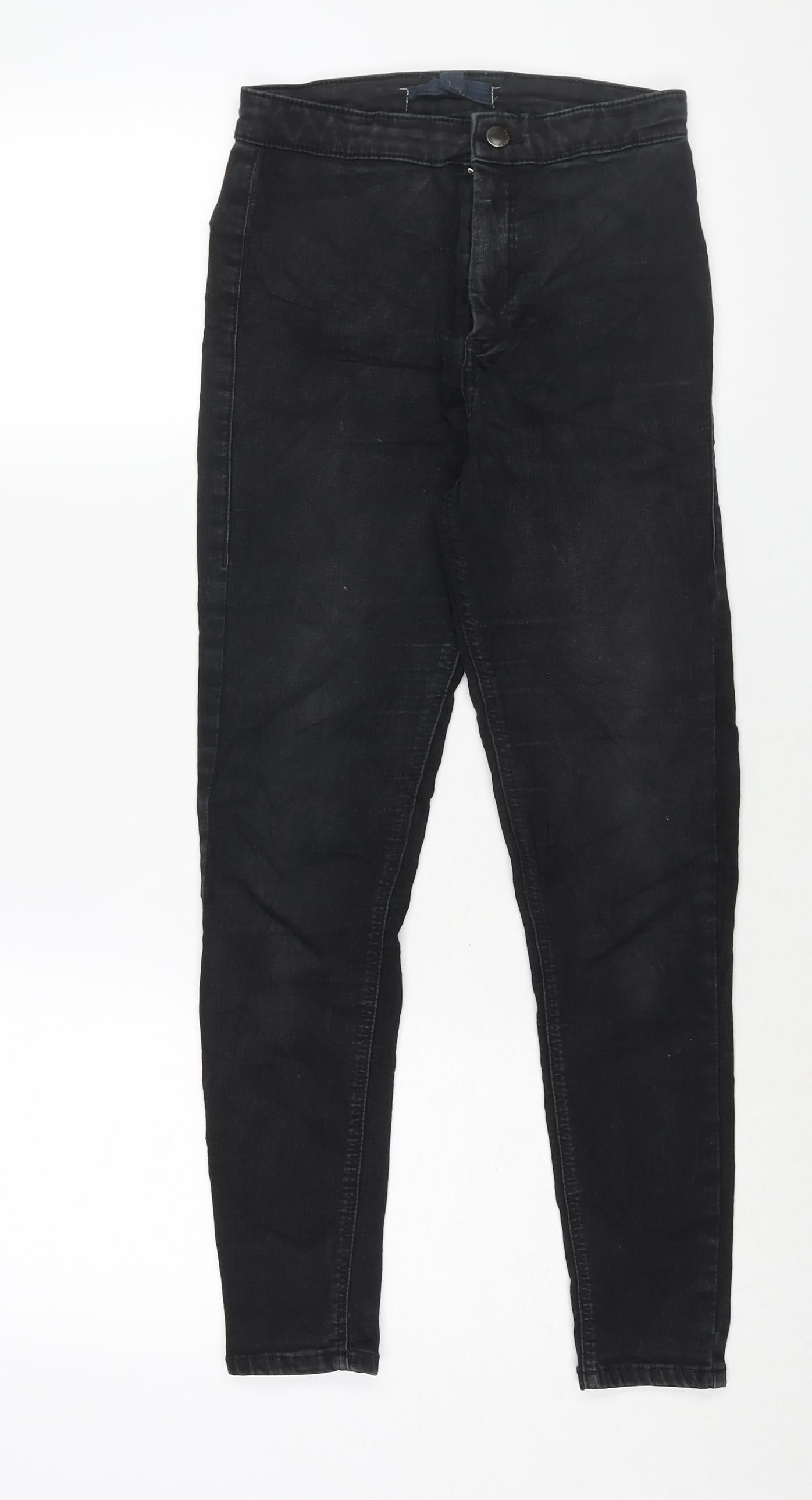 Topshop Womens Black Cotton Skinny Jeans Size 28 in L30 in Regular Zip
