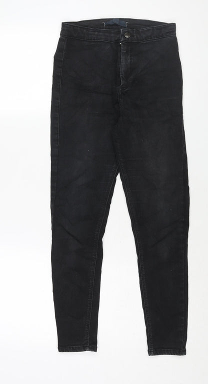 Topshop Womens Black Cotton Skinny Jeans Size 28 in L30 in Regular Zip
