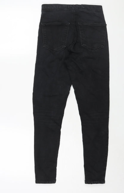Topshop Womens Black Cotton Skinny Jeans Size 28 in L30 in Regular Zip