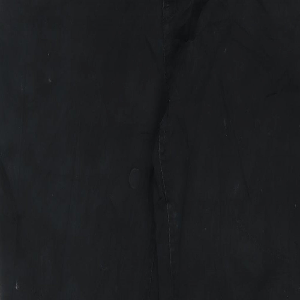 Miss Selfridge Womens Black Cotton Straight Jeans Size 12 L32 in Regular Zip
