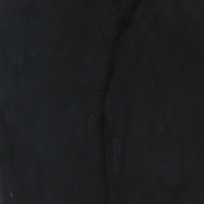 Miss Selfridge Womens Black Cotton Straight Jeans Size 12 L32 in Regular Zip