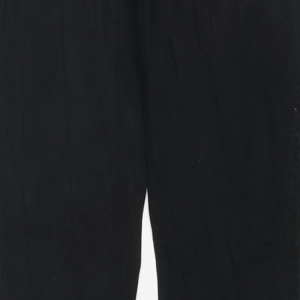 Miss Selfridge Womens Black Cotton Straight Jeans Size 12 L32 in Regular Zip