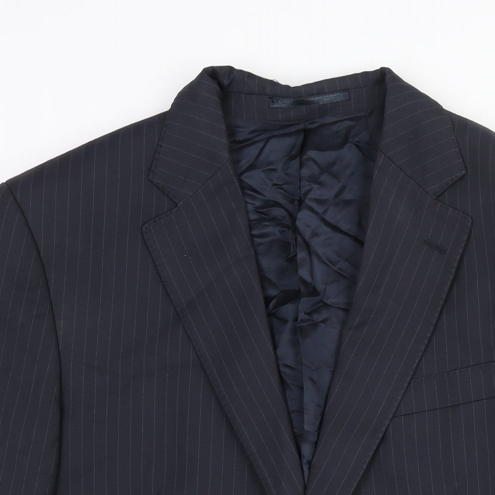 Lanificio Cerruti Mens Blue Striped Wool Jacket Suit Jacket Size 40 Regular
