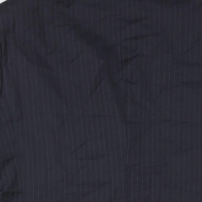 Lanificio Cerruti Mens Blue Striped Wool Jacket Suit Jacket Size 40 Regular