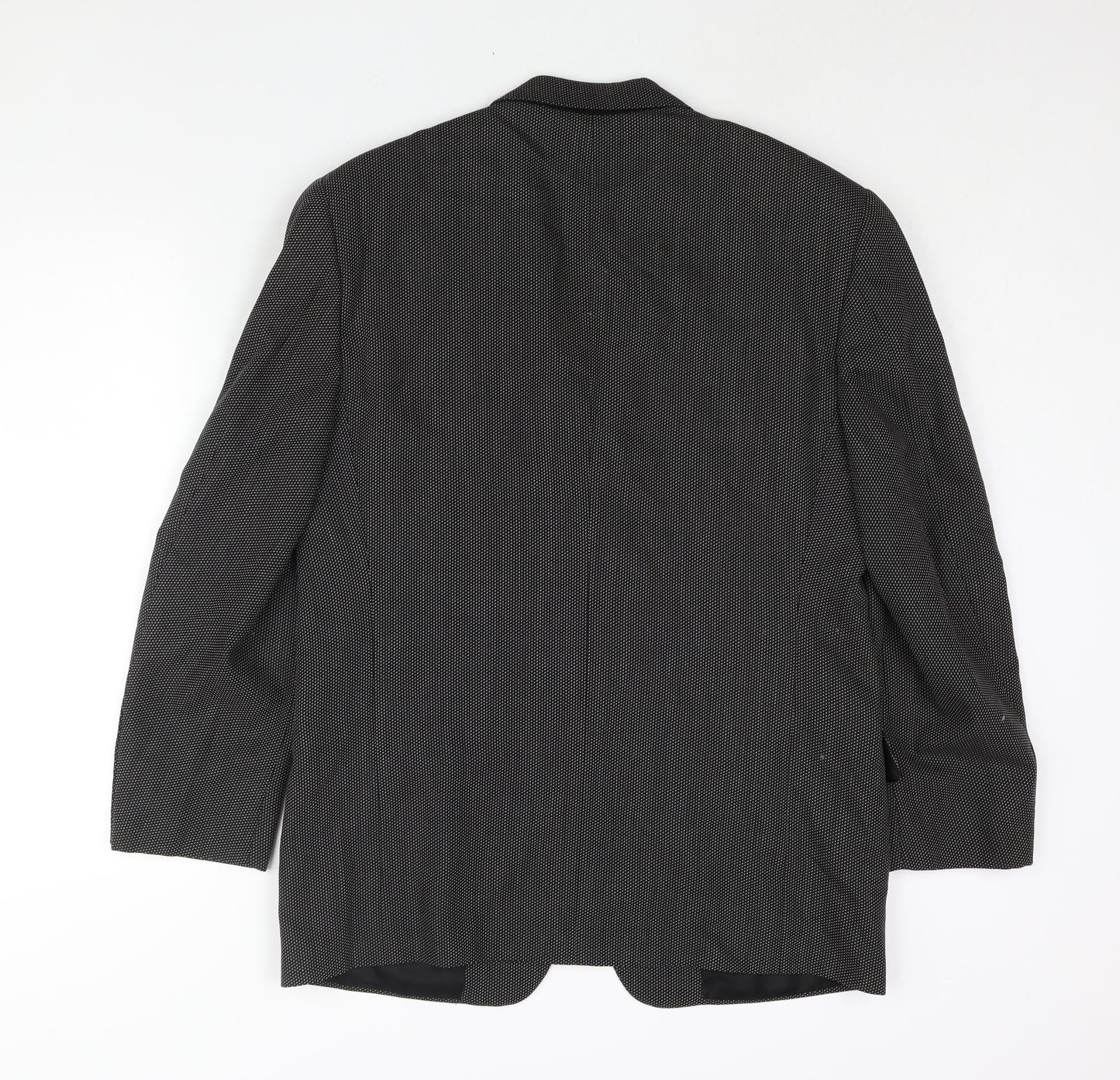 Corneliani Mens Black Geometric Wool Jacket Suit Jacket Size 40 Regular