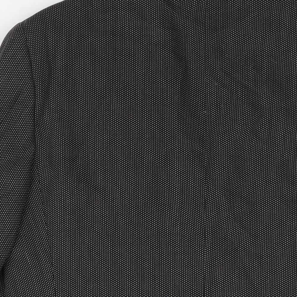 Corneliani Mens Black Geometric Wool Jacket Suit Jacket Size 40 Regular