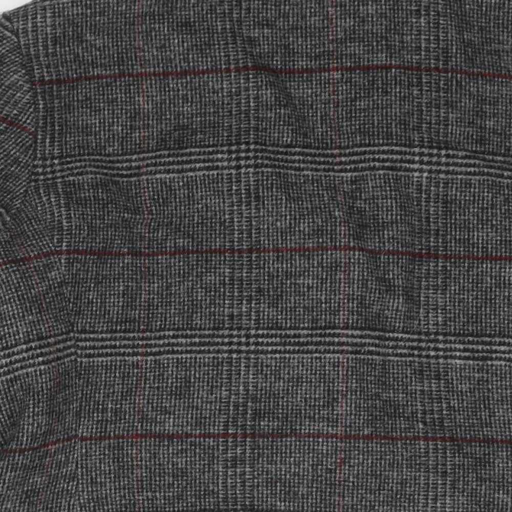Autograph Womens Grey Check Jacket Blazer Size 14 Button