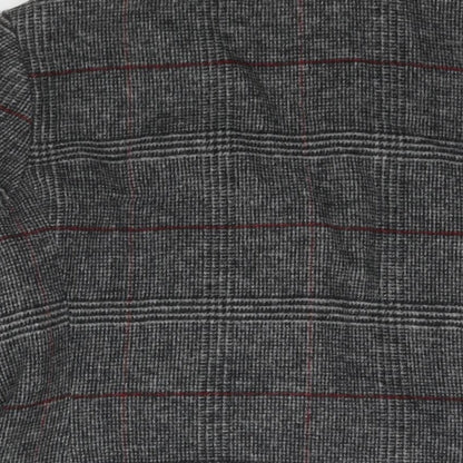 Autograph Womens Grey Check Jacket Blazer Size 14 Button
