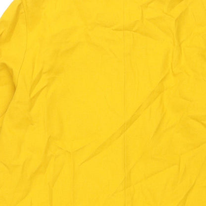 Brand and care label for COS women’s yellow jacket, size UK 8, button