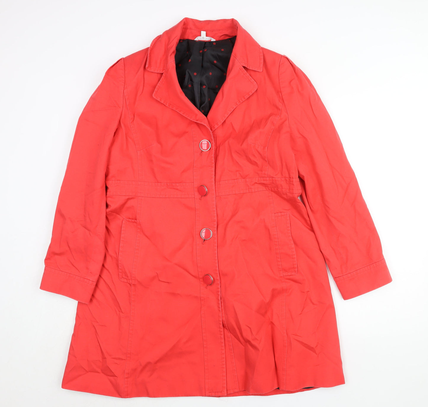 Womens UK Size 16 Marks and Spencer Red Trench Coat