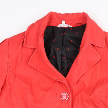 Womens UK Size 16 Marks and Spencer Red Trench Coat