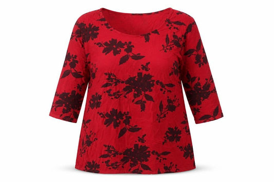 Womens UK Size XL C.M.D Red Basic Blouse
