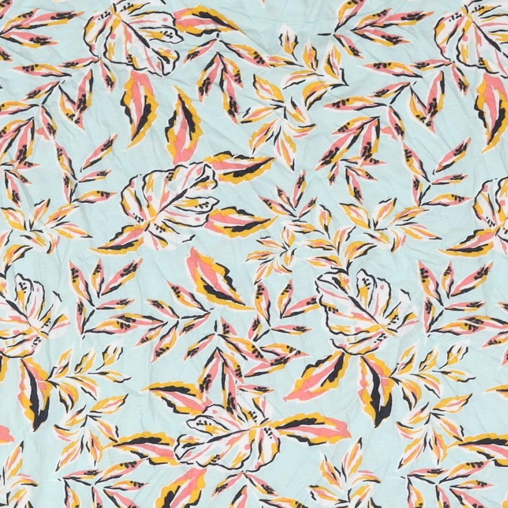Marks and Spencer Womens Multicoloured Geometric Cotton Top Dress Size L - Leaf Print