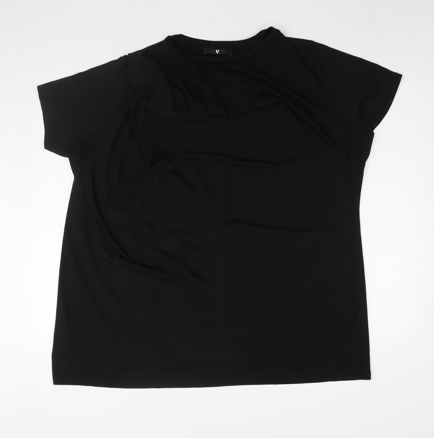 Womens UK Size 24 Very Black Basic Blouse