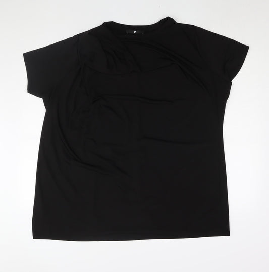 Womens UK Size 24 Very Black Basic Blouse
