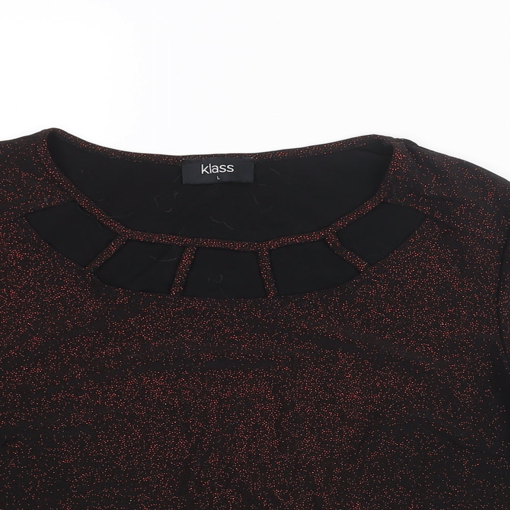 Womens UK Size L Klass Black Basic Blouse