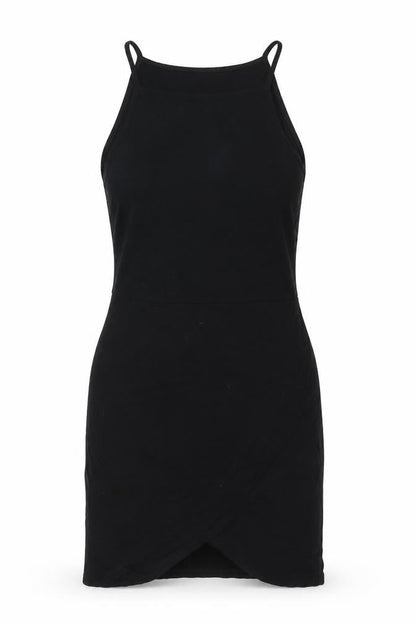 ASOS Womens Black Viscose Shift Size 10 Square Neck Pullover - Wrap Style