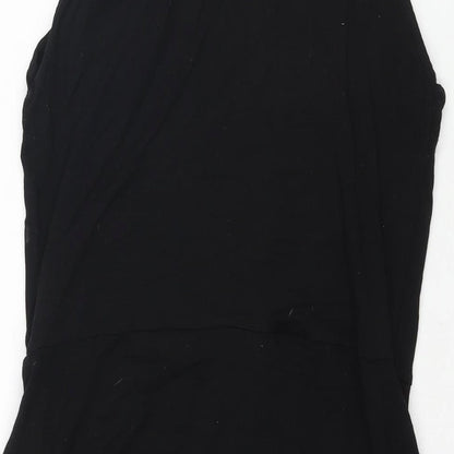 ASOS Womens Black Viscose Shift Size 10 Square Neck Pullover - Wrap Style