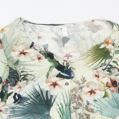 Womens UK Size 8 H&M Multicoloured Cropped Blouse