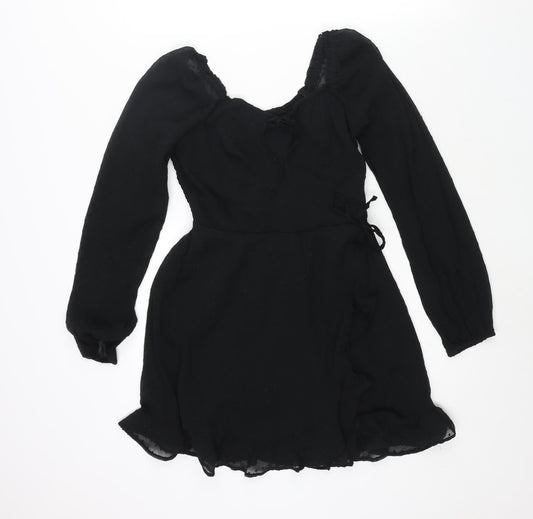 Hollister Womens Black Polyester Mini Size M Sweetheart Tie - Frill