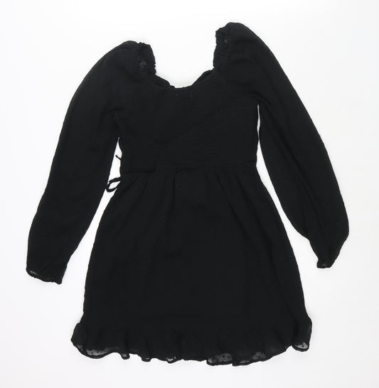 Hollister Womens Black Polyester Mini Size M Sweetheart Tie - Frill