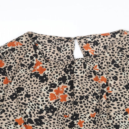 Womens UK Size 14 New Look Brown Basic Blouse