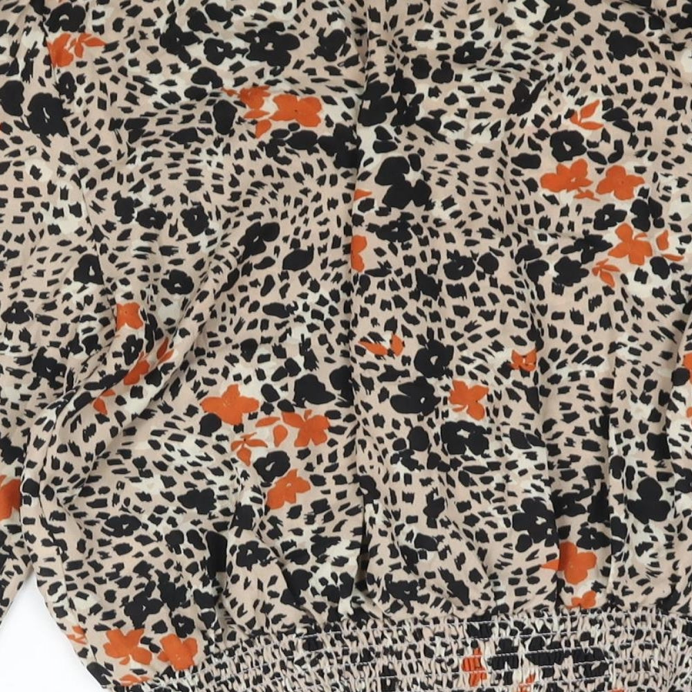 Womens UK Size 14 New Look Brown Basic Blouse