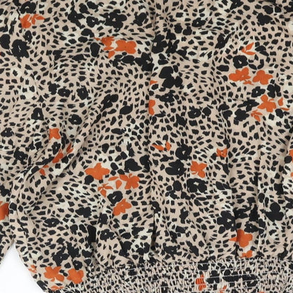 Womens UK Size 14 New Look Brown Basic Blouse