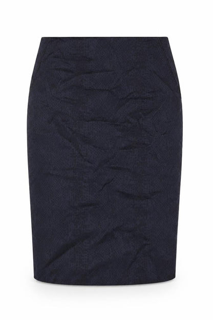 Front view of Wallis women’s blue animal print polyester straight & pencil skirt, size UK 10, zip - snakeskin print