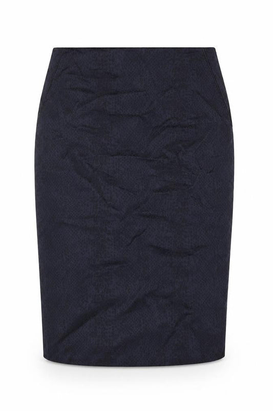 Front view of Wallis women’s blue animal print polyester straight & pencil skirt, size UK 10, zip - snakeskin print