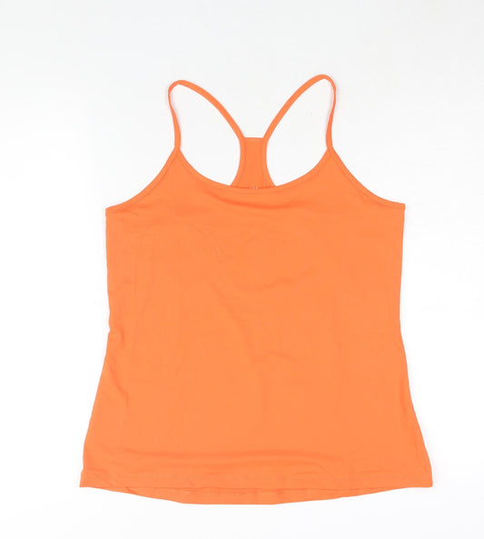 GOODMOVE Womens Orange Polyester Basic Tank Size 16 Scoop Neck Pullover