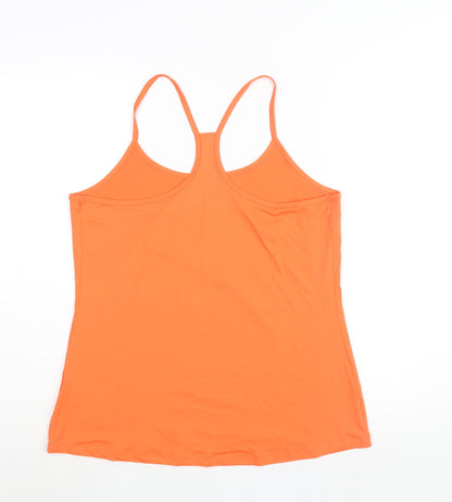 GOODMOVE Womens Orange Polyester Basic Tank Size 16 Scoop Neck Pullover