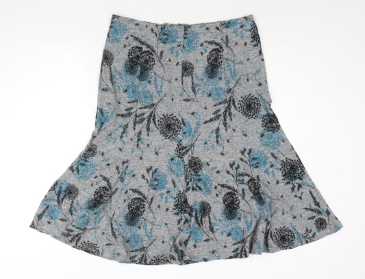 Bonmarché Womens Grey Floral Polyester Trumpet Skirt Size 16