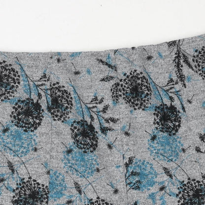 Bonmarché Womens Grey Floral Polyester Trumpet Skirt Size 16