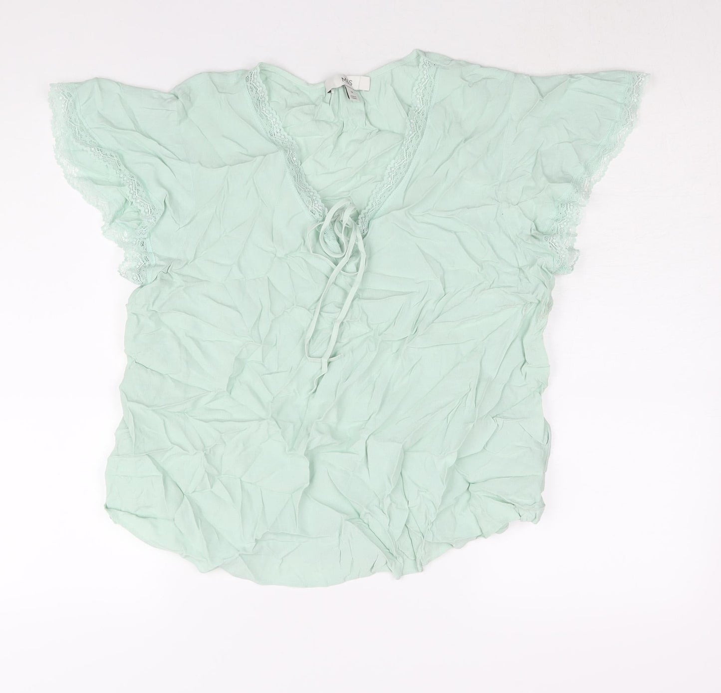 Womens UK Size 14 Marks and Spencer Green Basic Blouse