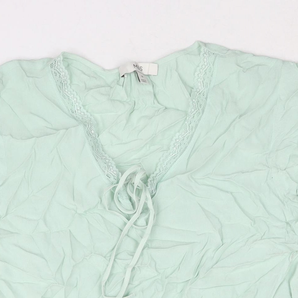 Womens UK Size 14 Marks and Spencer Green Basic Blouse