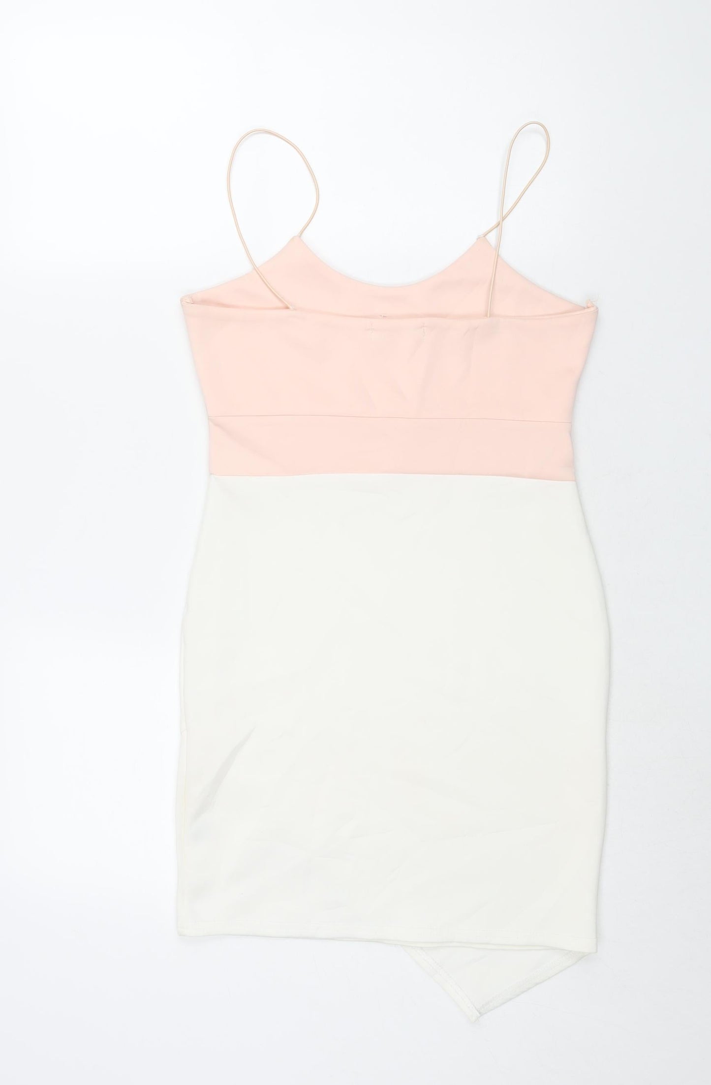 Misguided Womens Pink Colourblock Polyester Mini Size 10 Scoop Neck Pullover