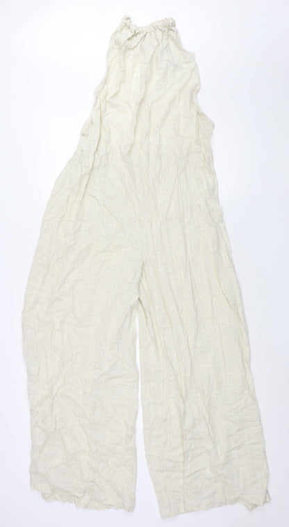 Womens UK Size 12 ASOS One-Piece Beige Jumpsuit