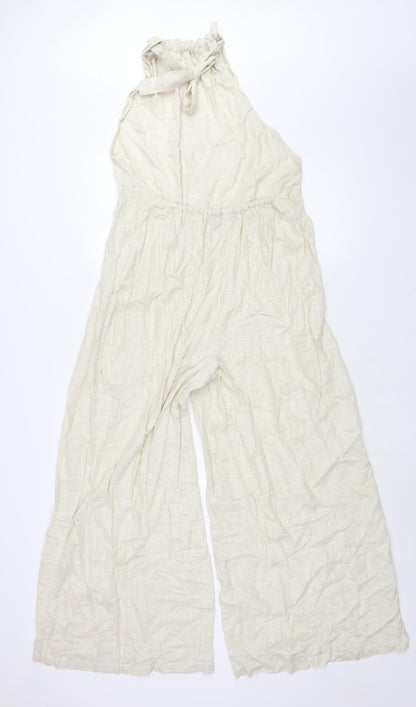 Womens UK Size 12 ASOS One-Piece Beige Jumpsuit