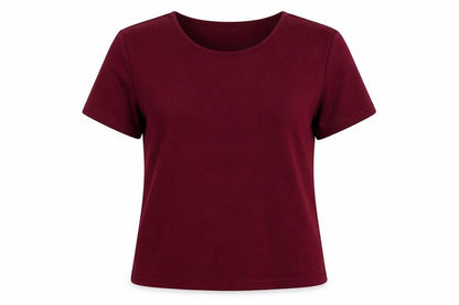 Prima Womens Red Polyester Basic Blouse Size 16 Round Neck