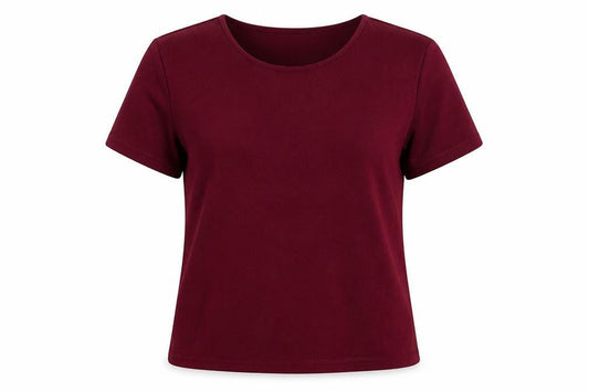 Prima Womens Red Polyester Basic Blouse Size 16 Round Neck