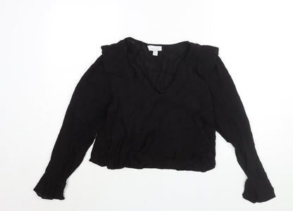 Womens UK Size 10 Topshop Black Basic Blouse