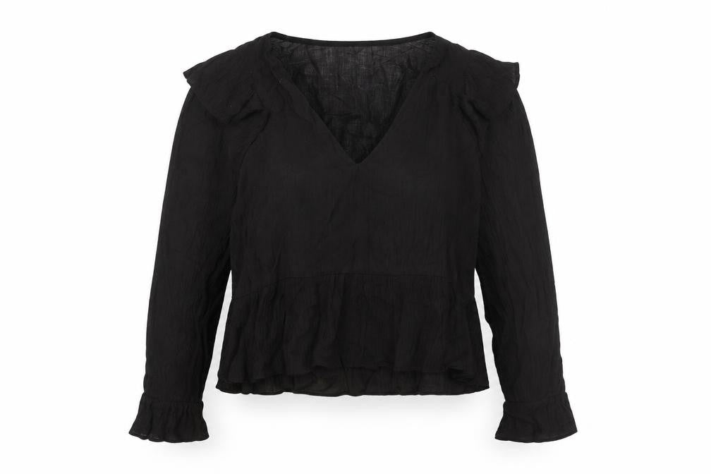 Womens UK Size 10 Topshop Black Basic Blouse