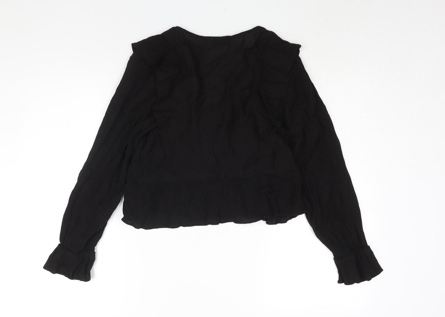 Womens UK Size 10 Topshop Black Basic Blouse