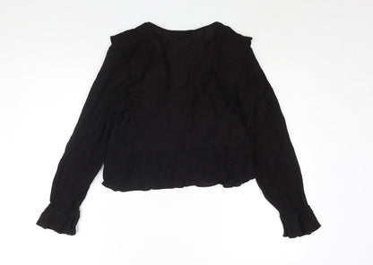 Womens UK Size 10 Topshop Black Basic Blouse