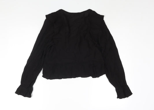 Womens UK Size 10 Topshop Black Basic Blouse