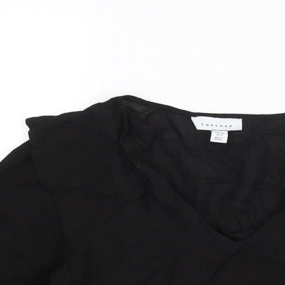Womens UK Size 10 Topshop Black Basic Blouse